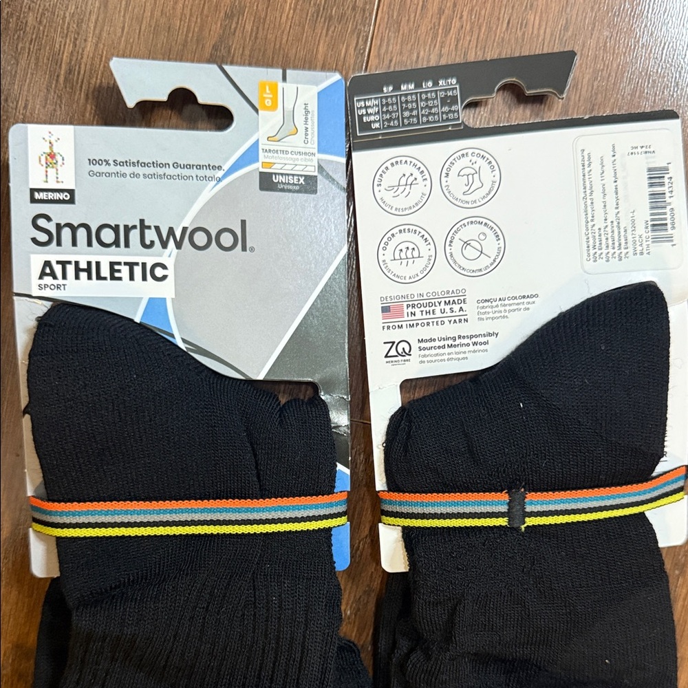 Smartwool Men's Black Athletic  Socks